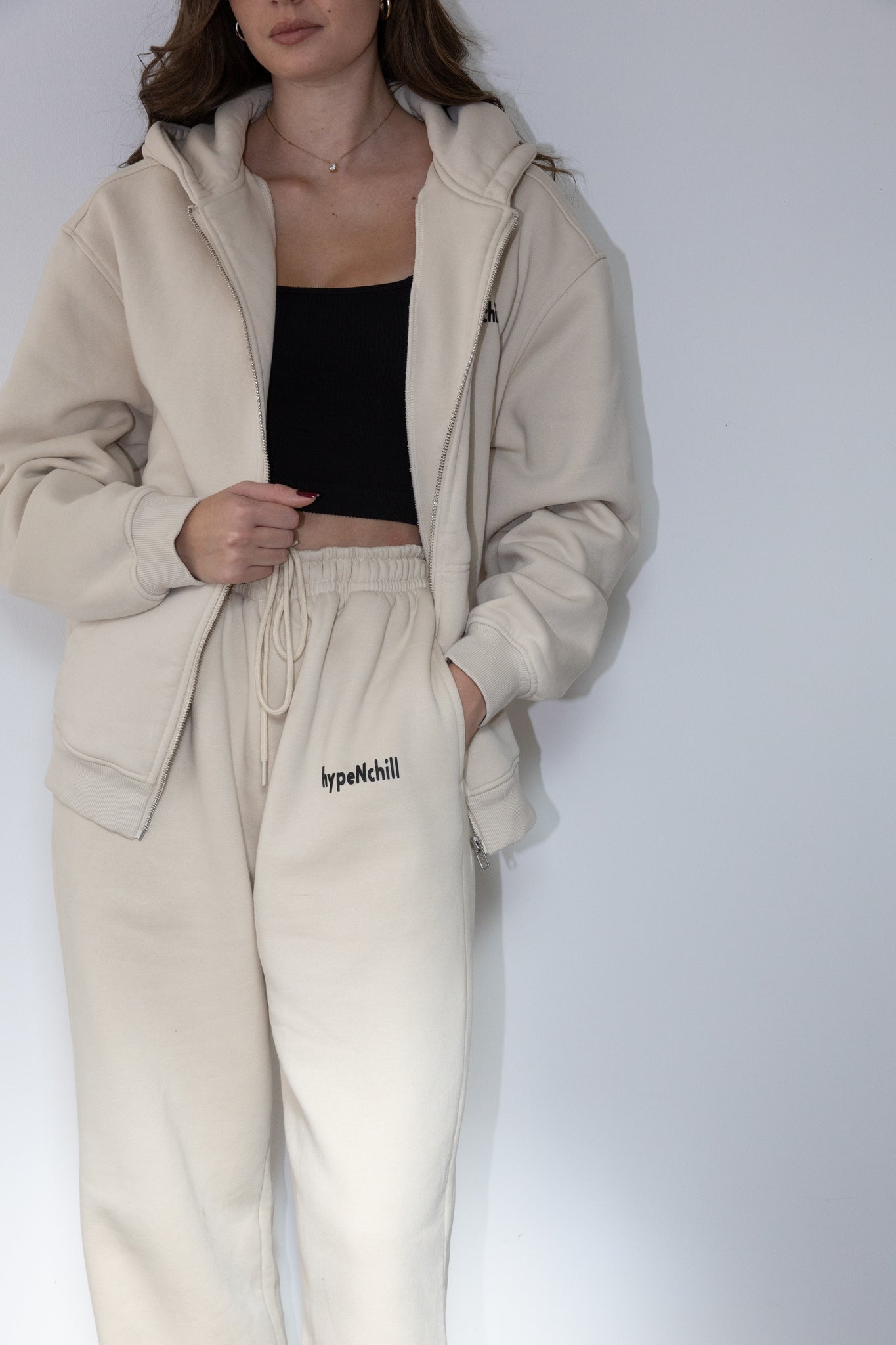 Pantalon Hoodie Beige