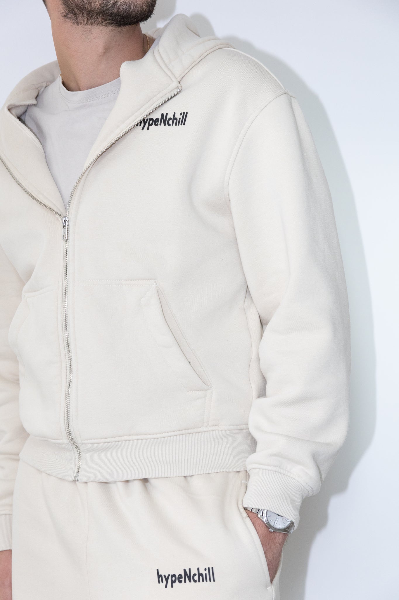 Sweat Hoodie Beige